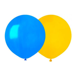 Ballonger Blå/Gul Runda Stora - 10-pack