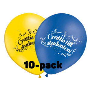 Ballonger Grattis till Studenten! - 10-pack