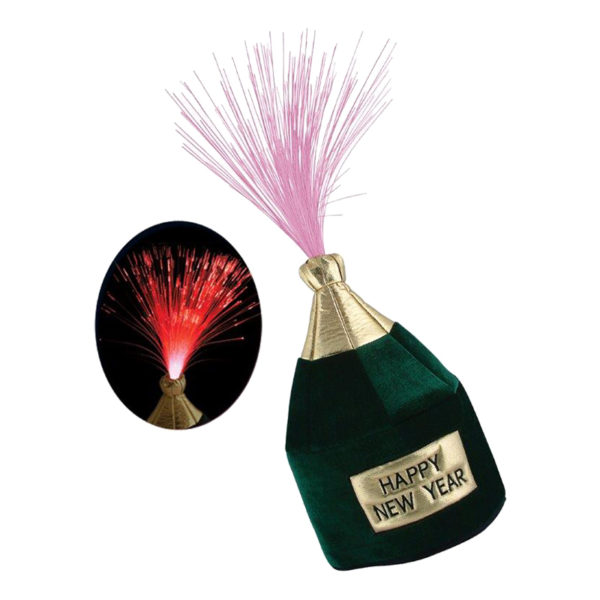 Champagneflaska Hatt med Belysning - One size
