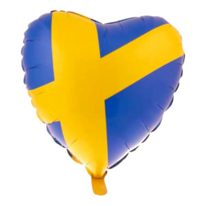 Folieballong Sverige Hjärtformad