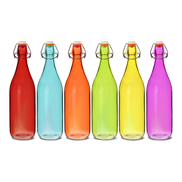 Glasflaskor Färgglada - 6-pack