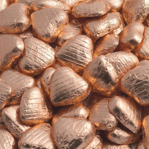 Chokladhjärtan i Kopparfärgad Folie