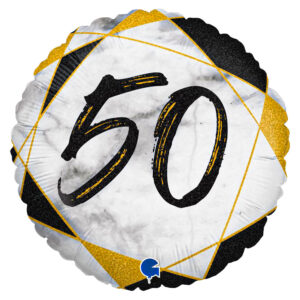 Marble 50 Holografisk Ballong Svart