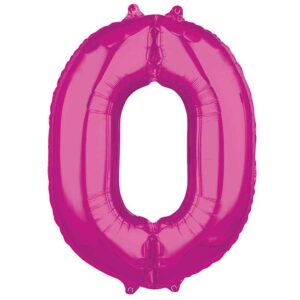 Folieballong, rosa siffror-0