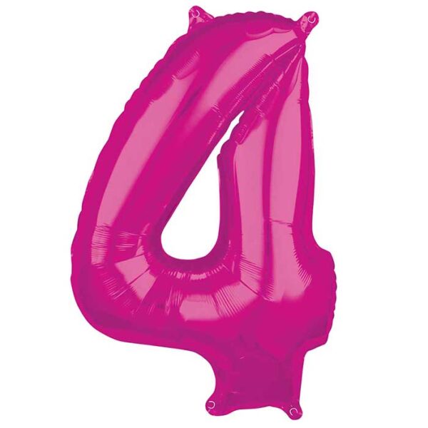 Folieballong, rosa siffror-4