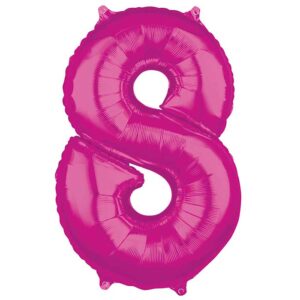 Folieballong, rosa siffror-8