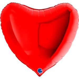 Folieballong, stort hjärta röd 91 cm