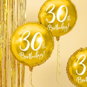 30-års heliumballong guld
