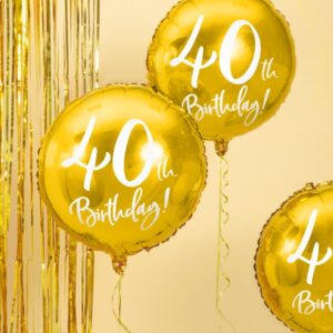 40-års heliumballong guld