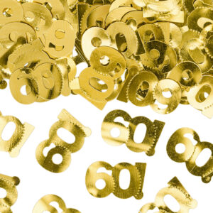 60-års Konfetti Metallic Guld