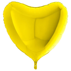 Folieballong Hjärta Gul XL