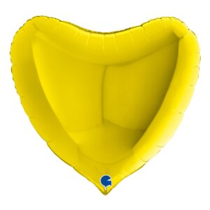 Folieballong Stort Hjärta Gul - 91 cm