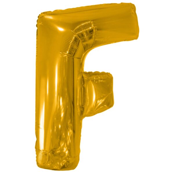 Folieballong, bokstav guld F 86 cm
