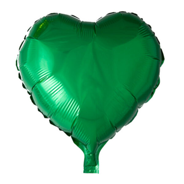 Folieballong, hjärta mörkgrön 45 cm