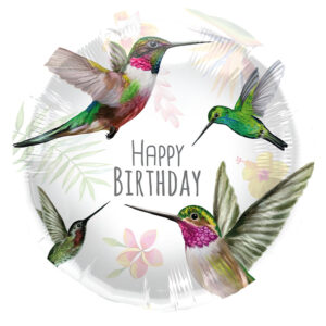Folieballong Happy Birthday Kolibri