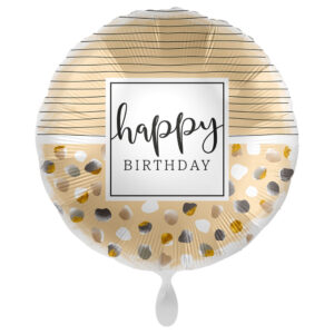 Happy Birthday Ballong Natural Dots & Stripes