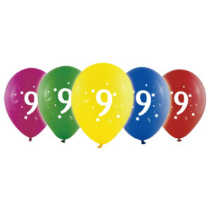 Sifferballonger 9 Färgmix