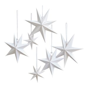 Vita Julstjärnor Hängande Dekoration - 6-pack