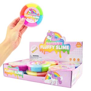 Fluffigt Slime Rainbow Färgmix