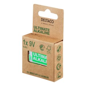 Deltaco Ultimate Alkaline Batterier - 1-pack 9V