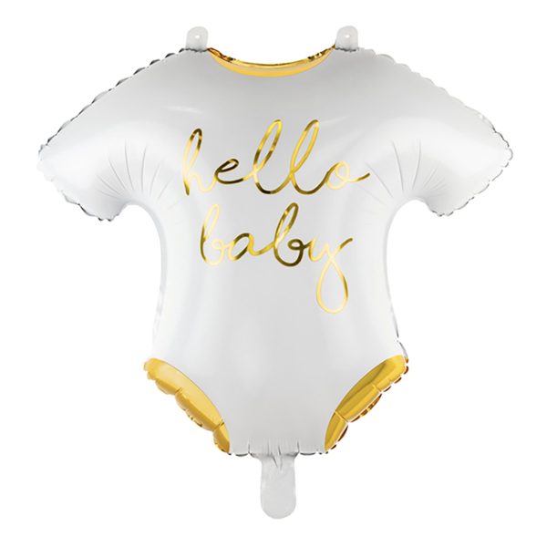 Folieballong Baby Body Vit/Guld - 1-pack