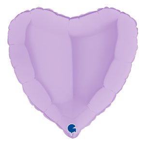 Folieballong Hjärta Pastell-Lila Matt - 46 cm