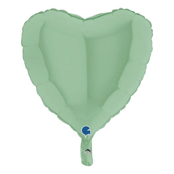 Folieballong Hjärta Pastellgrön - 91 cm