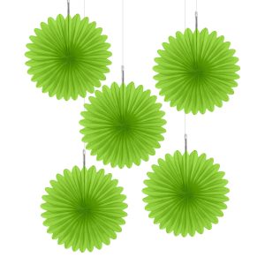 Pappersfjädrar Mini Ljusgrön Takdekoration - 5-pack