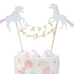 Tårtdekoration DIY Happy Birthday Princess Unicorn