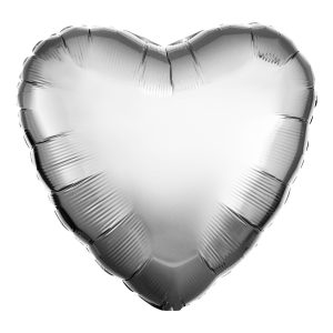 Folieballong Hjärta Metallic Silver