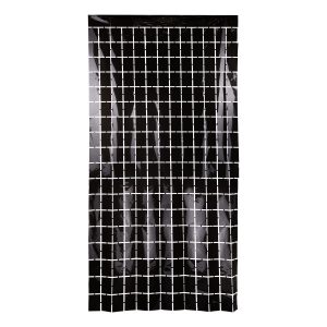 Dörrdraperi Plattor Svart Metallic