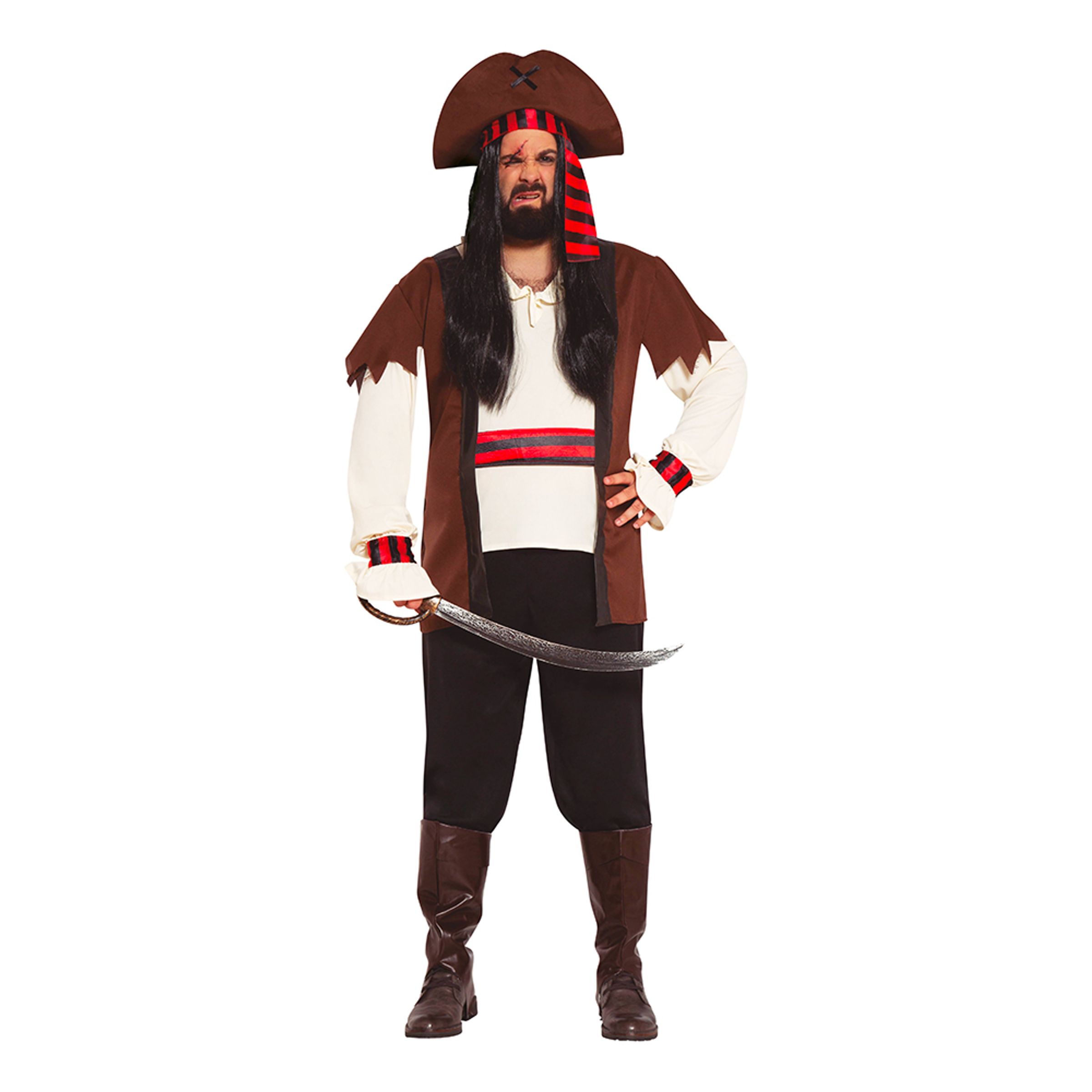 De Sju Haven Pirat Plus-size Maskeraddräkt - Plus-size