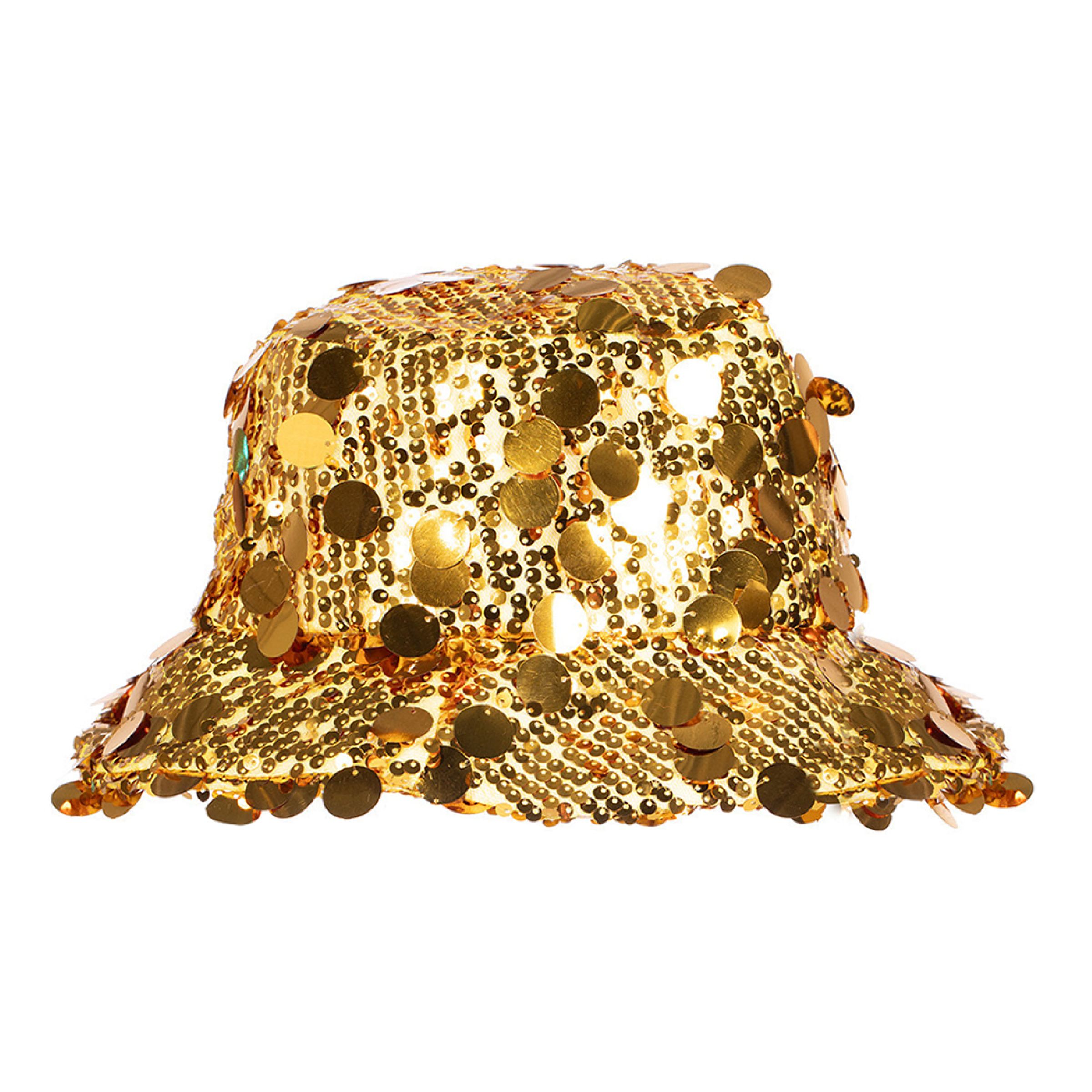 Bucket Hat Paljetter Guld - One size